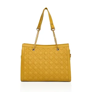 Women yellow textured shoulder bag